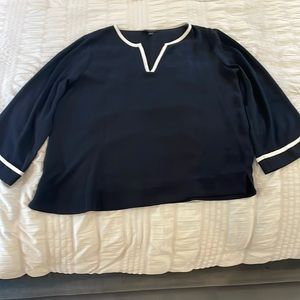 Navy top with white trim